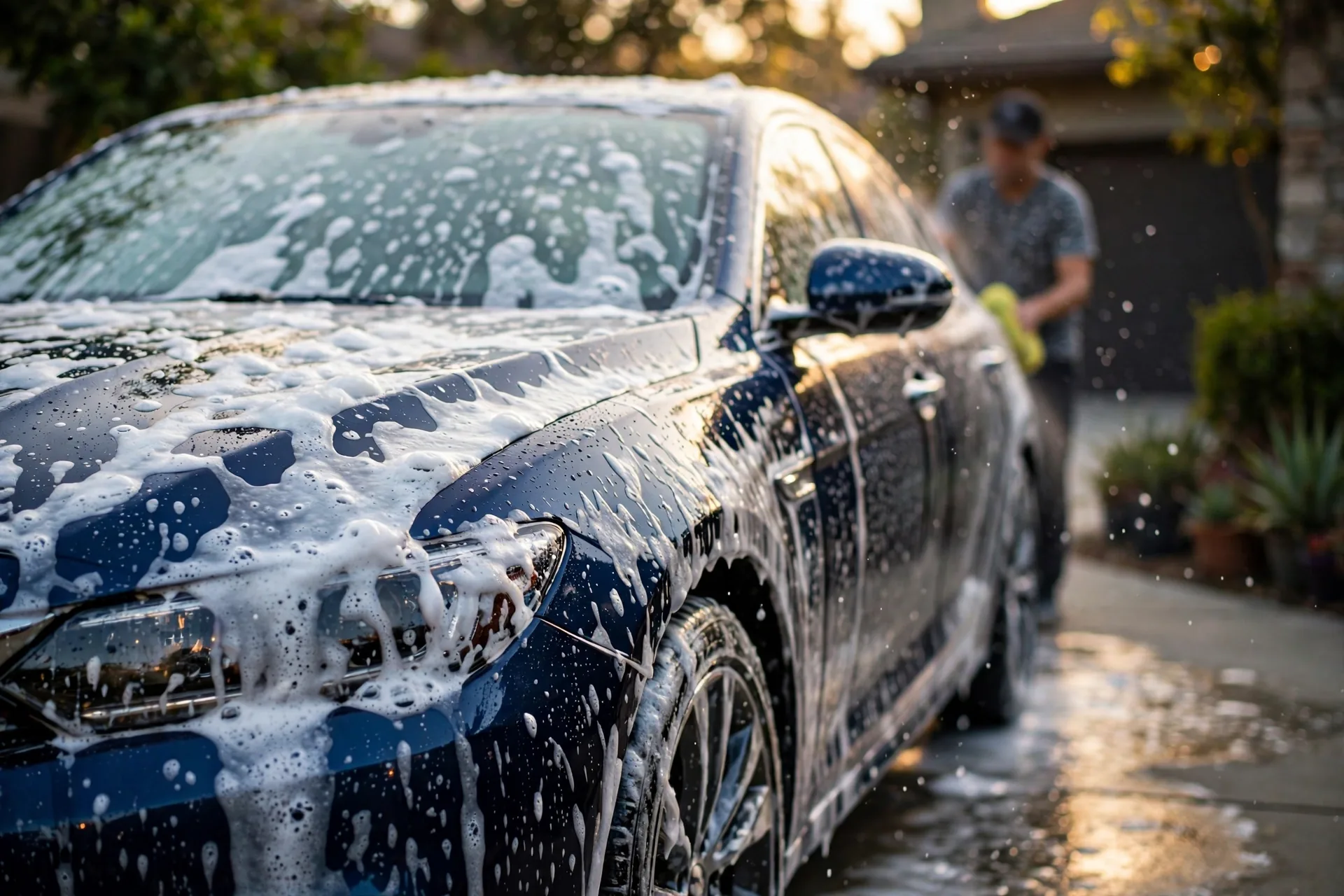 Car being washed with foam shampoo, Best Car Shampoo & Cleaning Kit in Pakistan - DriveX