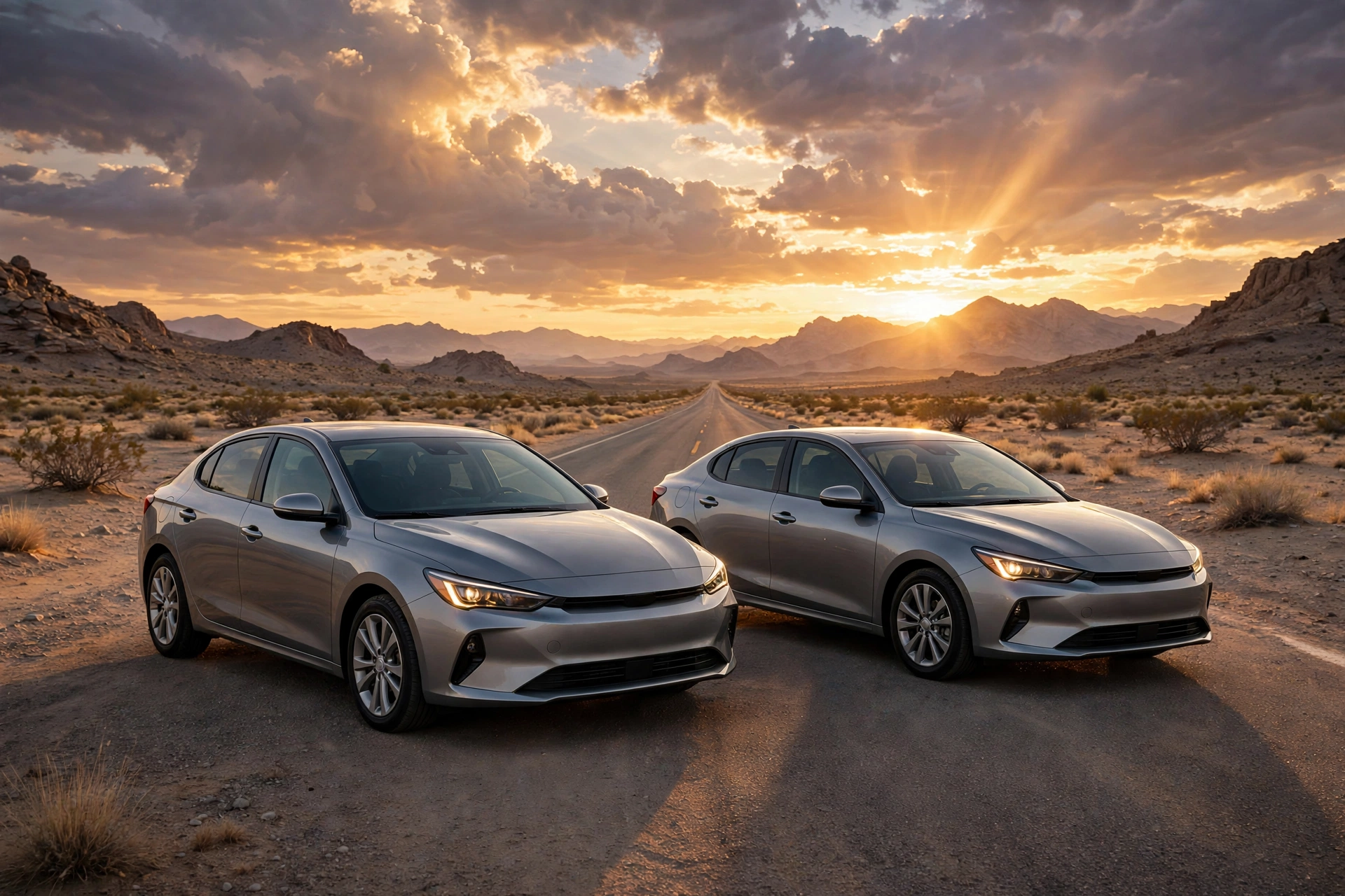 Honda City vs Toyota Yaris comparison — two sedans on a highway